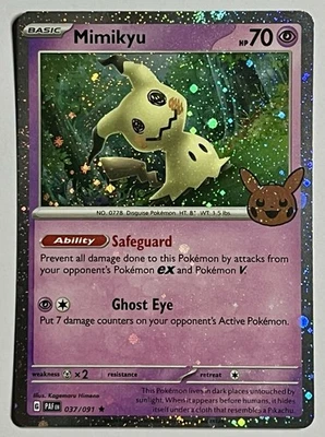 Mimikyu 037/091 (NM) •x3 SWIRL/HOLOBLEED• Scarlet & Violet: Trick or Trade 2023 - Image 1 of 4