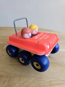 Vintage Fisher Price 122 Hüpfbuggy Auto 6,5 Zoll Orange 1973 Made in USA - Bild 1 von 5