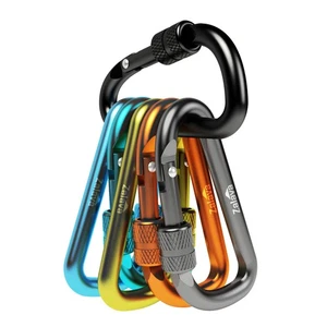 6 Stück 2" D-Clip Langlebig Verschluss Karabiner Schlüsselanhänger Clip mit Haken - Bild 1 von 9