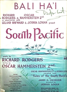 Vintage Bali Ha'i Südpazifik Musical Rodgers und Hammerstein Noten - Bild 1 von 2