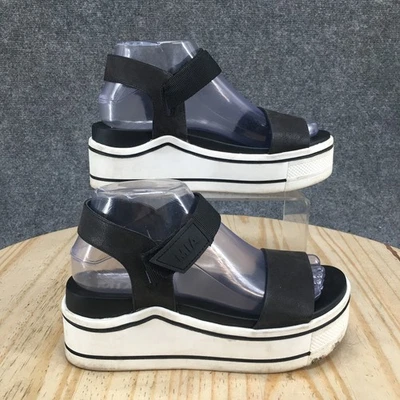 MIA Sandals Womens 6.5 M Odelia Casual Ankle Strap Platform Black Faux Leather - Image 1 of 4