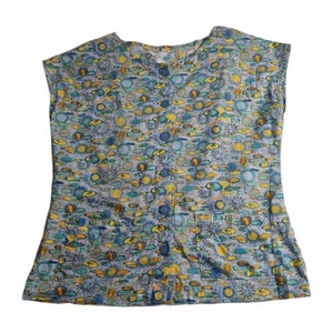 Handmade Blouse Top Fits S-M 100% Cotton Celestial Print Summer Exc Condition - Bild 1 von 5