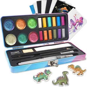 Watercolor Paint Set, 18 Colors Glitter Watercolor Paint Kit (12 Metallic & 6... - Picture 1 of 8