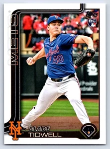 Tarjeta de béisbol Blade Tidwell 2025 Topps Update #US22 RC Rookie New York Mets - Imagen 1 de 2