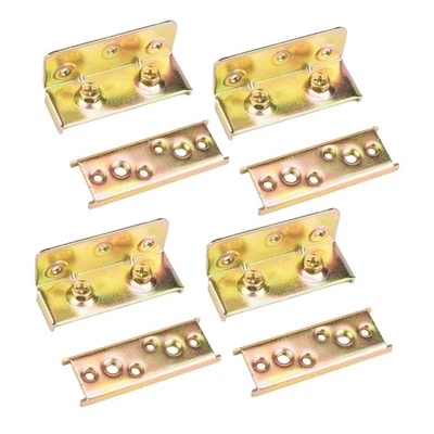 4 Pieces Bed Rail Brackets Iron Premium Connecting Fittings Easy to Install - Image 1 of 2