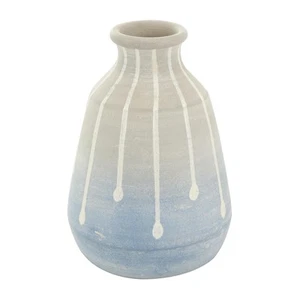 Ceramic Decorative Vase Abstract Ombre Drip Centerpiece Vase with Gray and Wh... - Picture 1 of 9