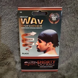 Firstline WavEnforcer Premium Spin Shorty Do-Rag schwarz - Bild 1 von 4