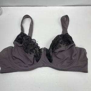 Sujetador Curve Muse para mujer púrpura/negro talla 48C forrado con aros encaje en la parte delantera - Imagen 1 de 9