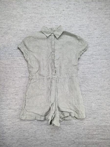 C&C California Linen Romper Womens Small Beige Button Front Boho Lightweight - Picture 1 of 9