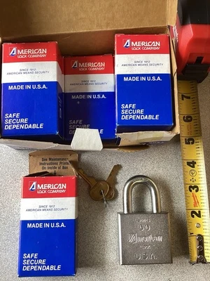 American Lock A50 Padlock, Keyed Standard Shackle, Rectangular Steel Lot Of 6 - Image 1 of 4