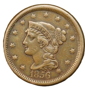 1856 large cent upright 5- Choice AU- SMH1091 - Picture 1 of 4