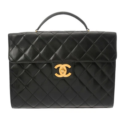 Chanel Matelasse Maletín Bolso Piel Cordero Negro R20_0925 Foto 1 de 4