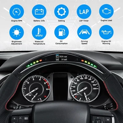 LED 3K Real Carbon Fiber Steering Wheel For Toyota Hilux/Revo/Fortuner 2015-2022 - Image 1 of 4