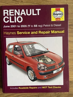 RENAULT CLIO PETROL & DIESEL 2001-2005 Y to 55 Reg HAYNES WORKSHOP MANUAL  - Image 1 of 4