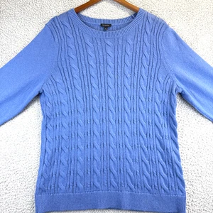 Talbots Maglione Donna Pullover Blu Maglia Cavo Manica Lunga Taglia XL - Foto 1 di 11