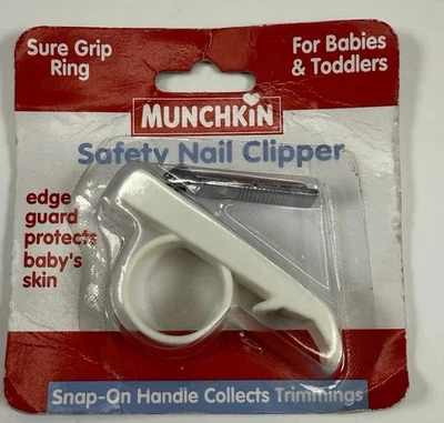 Cortador de unhas vintage Munchkin segurança bebê aderência segura anos 90 criança novo lacrado - Imagem 1 de 4