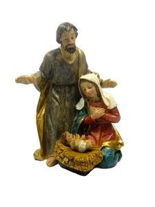 Krippe Cm 5x6x10h - Heilige Familie Arbeiten Schule Hirten für Krippe - Bild 1 von 4