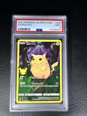 PSA 9 Pokémon TCG Pikachu 005/025 Full Art 2021 Celebrations 25th Anniversary - Image 1 of 2