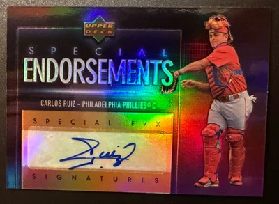 Upper Deck Special 2006 F/X Special Endorsements Carlos Ruiz Auto RC Phillies Foto 1 de 2