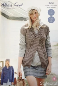 Stylecraft 9451 Modello Maglia - Maglione e Slipover in Alpaca Tweed DK