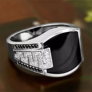 Herren Metall Überzug Ring Punk Klassischer Diamantschmuck Männer Legierung - Bild 1 von 12
