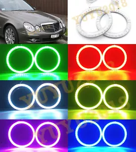 Anillos de halo RGB para Benz Clase E W211 E200 E270 03-09 faros LED ojo de ángel - Imagen 1 de 12