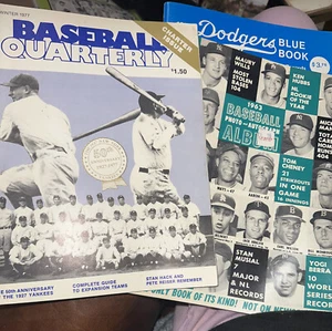 1977 BASEBALL QUARTERLY 18 CARDS, 1963 autograph photo album, dodgers blue book - Picture 1 of 15
