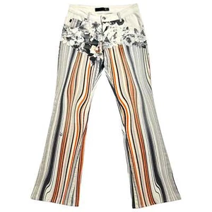 Jeans florales a rayas naranja y blanco Just Cavalli de Roberto Cavalli - Imagen 1 de 6