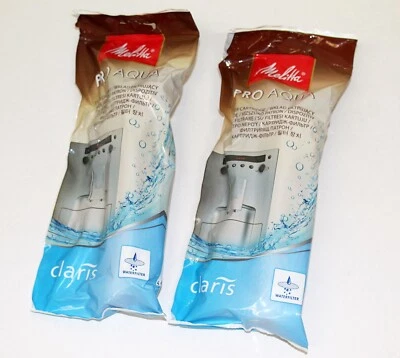 MELITTA PRO AQUA CLARIS WATER FILTER CARTRIDGES FOR ESPRESSO MACHINE  6546281x2 - Image 1 of 4