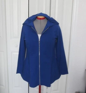 Denim & Co. Active Fit and Flare Hoodie Jacket--Blue-Size S--NWOT - Picture 1 of 8