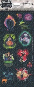 Disney Villains Female Holograph Stickers 2 Sheets Hallmark Halloween Scrapbook - Picture 1 of 2