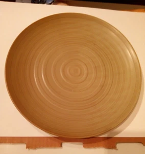 222 FIFTH STUDIO 12" ROUND SERVING PLATTER /PLATE Khaki/Beige - Picture 1 of 8