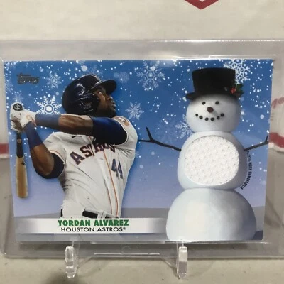 2021 topps holiday yordan alvarez game used jersey! astros rare - Image 1 of 2