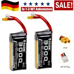 2 x 3000mAh 7,4V 2S Lipo Akku XT30 Stecker für RadioMaster TX16S T12 T16 T18 DE - Bild 1 von 9