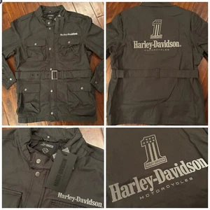 Chaqueta de moto Harley-Davidson #1 $250 talla XL negra gris reflectante - Imagen 1 de 9