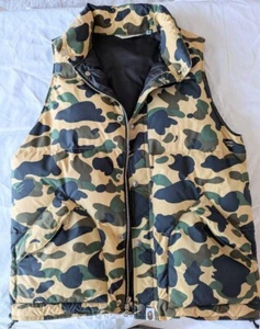 bathing ape A BATHING APE Down Vest Camouflage M size - Picture 1 of 9