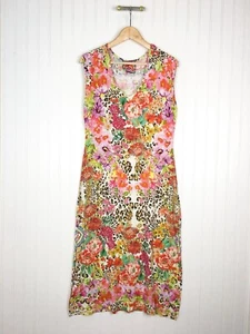 Johnny Was Wild Garden High Slit Knit Dress Multicolor S Resortwear Animal Print - Picture 1 of 4