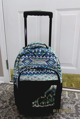 Roxy Maleta Equipaje Mochila Rueda Rodillo Viaje Senderismo Organizador Bolsa-Azul Foto 1 de 4