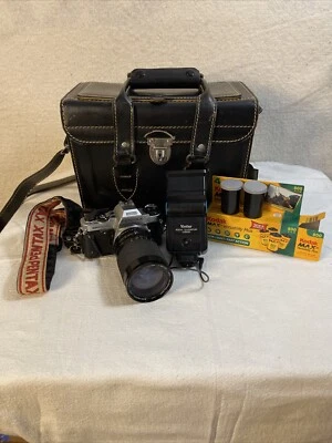 Pentax Super Program Camera Soligor 35-140mm 1:38-53 Len Leather Camera Bag 35mm - Image 1 of 4