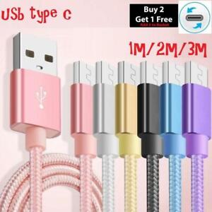 Braided Fast Charger Type C USB-C Data Charging Cable For Samsung Galaxy Phones