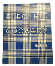 HOTPOINT Range Electric Cookery 72 pg illustrated blue plaid vintage Cook Book