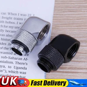 G1/4 Inner Outer Dual Thread 90 Degree Rotary Water Tube Connector Adapter UK - Bild 1 von 14