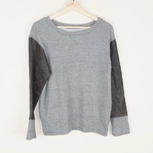 Current Elliott Stadium Sweatshirt Heather Grey Coated Sleeves Womens Sz 1/S - Picture 1 of 7