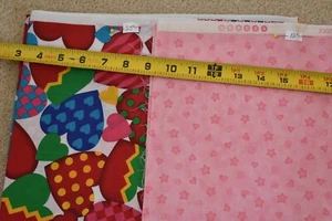 1 Yard & 20" Long, Hearts Theme Quilt Cotton Bundle / Lot, T291 - Picture 1 of 5
