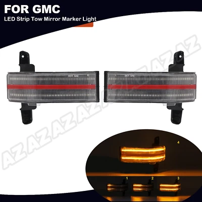 For 14-18 Chevy Silverado Sierra 1500 2500 3500HD Amber Side Mirror Lamp Dynamic Foto 1 de 4