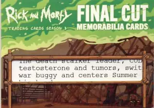 2019 Rick and Morty Season 3 Final Cut Script Memorabilia Card FC13 1/1 - Picture 1 of 1