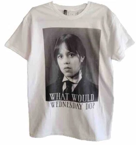 Camisa Wednesday Adams Jenna Ortega What Would Wednesday Do Blanca y Negra Talla M - Imagen 1 de 2