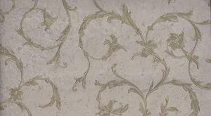 Formal Scroll Olive Green & Taupe On Satin Wallpaper FD60165 - Picture 1 of 1