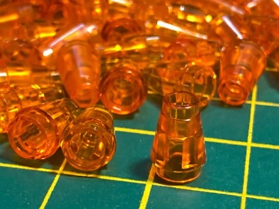 140 LEGO PARTS brand new 1x1 translucent ORANGE CONE - NIJAGO STAR WARS city - Image 1 of 2