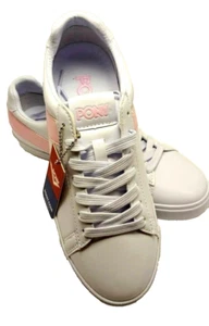 PONY Women's Top Star Low Top Retro Fashion Sneakers White / Pink - Picture 1 of 3